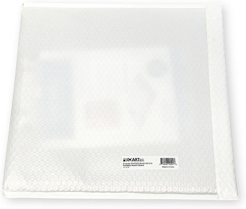 Proartek Drafting PK00026 Model SB1516 SB Series 15" x 16" Artist Sketch Board, Brown; 4mm Tempered Masonite; Constructed with a Cutout Handle; Smooth Edges; Firm Spring Clips; Rubber Band Included - Image 5